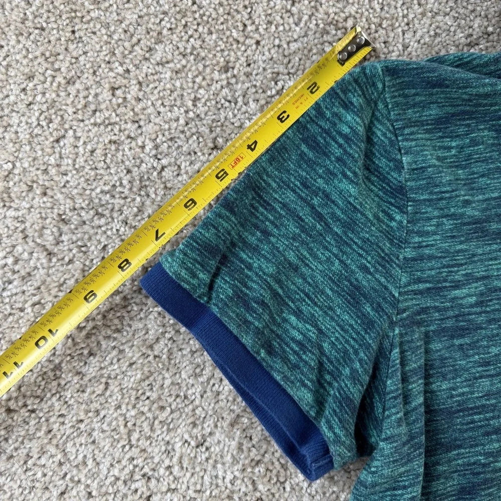 Y2K Hollister Polo Shirt Mens Large Green Knit Short Sleeve Slim Fit Logo Casual